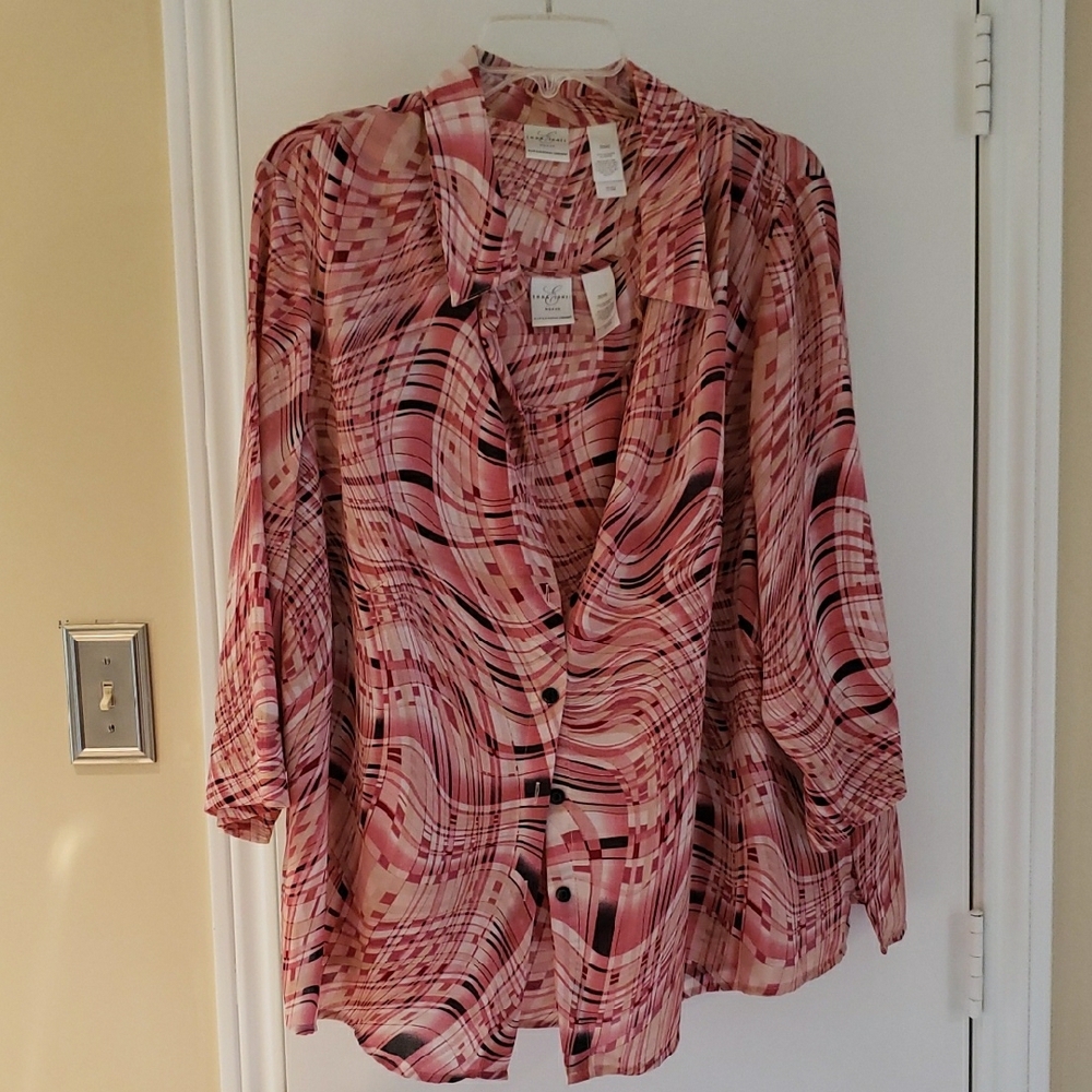 Emma James Pink Swirl Blouse